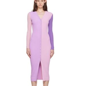 NWT STAUD Pink & Purple Shoko Midi Dress